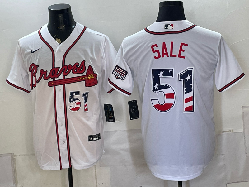 Men 2026 Atlanta Braves #51 Sale white Game Nike MLB Jersey 0823002->atlanta braves->MLB Jersey